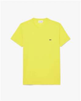 Lacoste Heren Crew Neck Pima Katoenen Jersey T-shirt - maat XL Geel