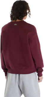 Lacoste Heren Fleece Loose Fit Sweatshirt (Bourgondië) - maat 2XS Bourgogne