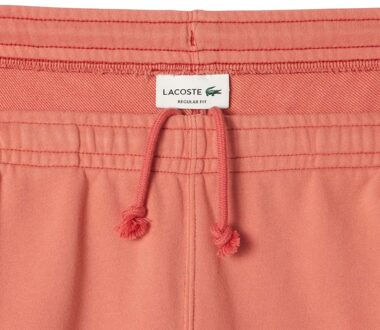 Lacoste Heren Fleece Printed Washed Shorts (Roze) - L
