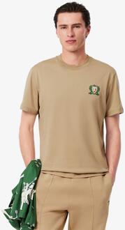Lacoste Heren Frans Geborduurd T-shirt (Beige) - M