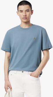 Lacoste Heren Geborduurd Logo Katoenen T-Shirt (Blauw) - XS