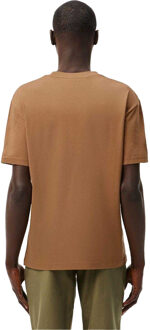 Lacoste Heren Geborduurd Logo Katoenen T-Shirt (Bruin) - S