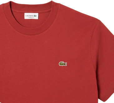 Lacoste Heren Geborduurd Logo Katoenen T-Shirt (Rood) - M