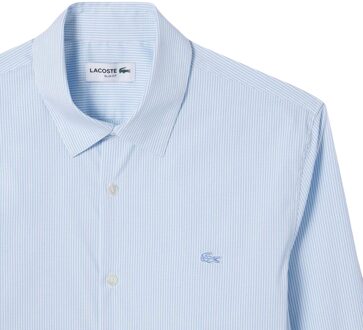 Lacoste Heren geruit Popeline Slim Overhemd (Wit) - 18 inch