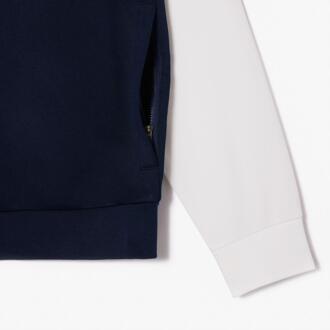 Lacoste Heren Interlock Stretch Track Jacket met rits (Marine, Wit) Navy