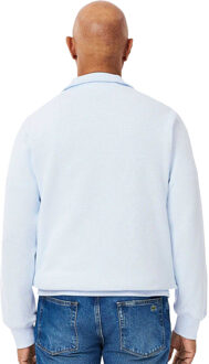 Lacoste Heren Interlock Sweatshirt met Kwart Ritssluiting (Lichtblauw)