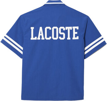 Lacoste Heren Katoen Twill Rugbedrukking Relaxed Fit Overhemd (Blauw) - maat