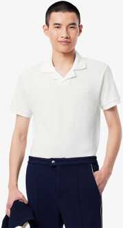 Lacoste Heren Lacoste Classic Fit Open Hals Paris Poloshirt in Wit - maat