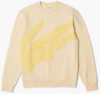 Lacoste Heren Lacoste Classic Fit Sweatshirt met groot logo in geel