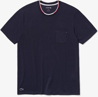 Lacoste Heren Lacoste Driekleurig T-shirt met Crew Hals in Blauw - maat