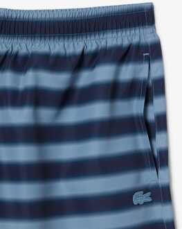 Lacoste Heren Lacoste Gestreepte Zwembroek in Blauw