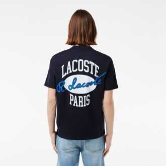 Lacoste Heren Lacoste Heritage T-shirt met print in marineblauw - maat Navy