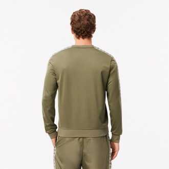 Lacoste Heren Lacoste Jacquard Interlock Tennis Sweatshirt in Khaki Kaki - M