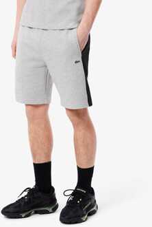 Lacoste Heren Lacoste Katoenen Fleece Colour Block Short in Grijs