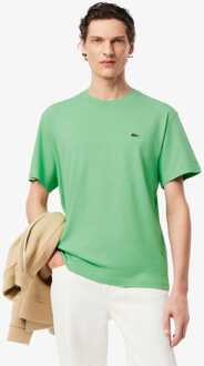 Lacoste Heren Lacoste Katoenen-T-shirt in Groen - XS