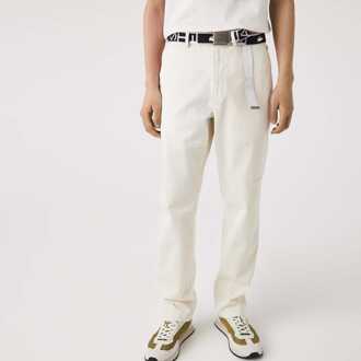 Lacoste Heren Lacoste Live Heritage Patchwork Organic Cotton Broek in crème
