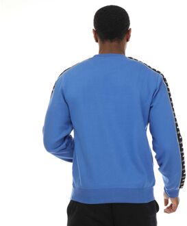 Lacoste Heren Lacoste Logo Stripe Jogger Sweatshirt in Blauw