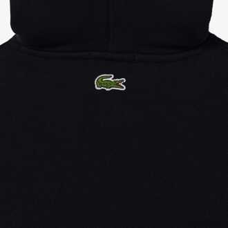Lacoste Heren Lacoste Loose Fit Fleece Hoodie in Zwart - 2XS