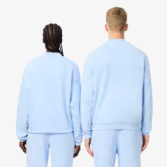 Lacoste Heren Lacoste Loose Fit Gewassen Effect Fleece Sweatshirt in Lichtblauw - maat