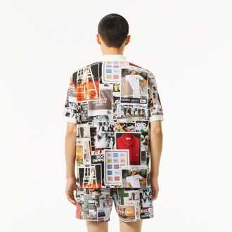Lacoste Heren Lacoste Loose Fit L.12.12 Bedrukt Poloshirt in Multi kleur - maat Veelkleurig