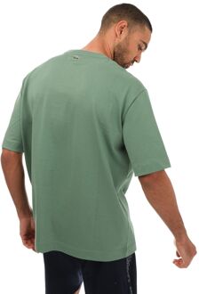 Lacoste Heren Lacoste Loose Fit Large Crocodile Organic Cotton T-shirt in Groen