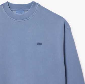 Lacoste Heren Lacoste Loose-Fit Natural Dye Sweatshirt in Blauw - maat XS