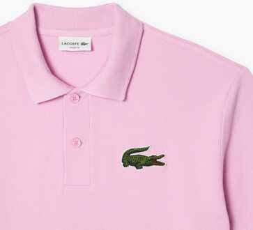 Lacoste Heren Lacoste Losvallend Piqué Poloshirt in Roze - 2XS