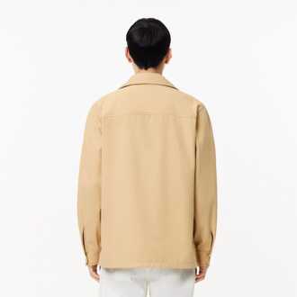 Lacoste Heren Lacoste Oversized Katoen Twill Plaid Overshirt in Beige