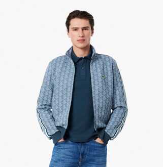 Lacoste Heren Lacoste Paris Zip-Up Jacquard Track Jacket in Blauw - maat S