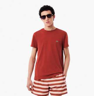 Lacoste Heren Lacoste Pima Katoen T-shirt in Rood - maat XS