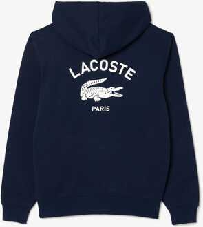 Lacoste Heren Lacoste Print Hoodie in Blauw - 2XS