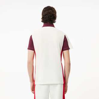 Lacoste Heren Lacoste Regular-Fit Colour Block Poloshirt in Crème - maat