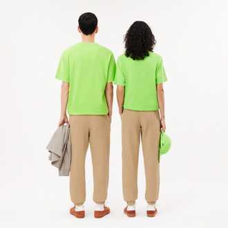 Lacoste Heren Lacoste Regular Fit Katoenen Sweatbroek in Beige - maat