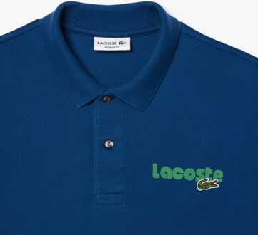 Lacoste Heren Lacoste Regular Fit L.12.12 Washed Effect Poloshirt in Blauw - maat S