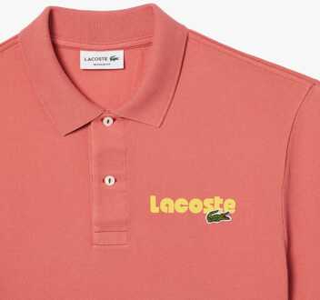 Lacoste Heren Lacoste Regular Fit L.12.12 Washed Effect Poloshirt in Rood