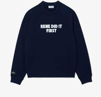 Lacoste Heren Lacoste Relaxed Fit Crewneck Sweatshirt in Navy - maat XS