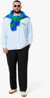 Lacoste Heren Lacoste Relaxed Fit Crocodile Badge overhemd in Blauw-Wit Blauw en wit - 15 inch