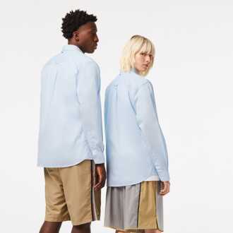Lacoste Heren Lacoste Relaxed Fit Gestreept Overhemd in Lichtblauw - XL