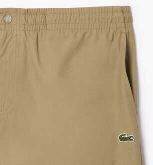 Lacoste Heren Lacoste Relaxed-Fit Poplin Korte Broek in Beige - maat