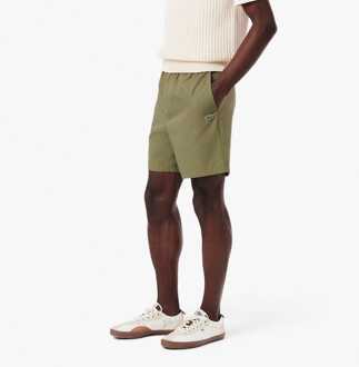 Lacoste Heren Lacoste Relaxed Fit Poplin Shorts in Groen