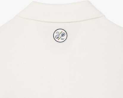 Lacoste Heren Lacoste Relaxed-Fit Roland-Garros Edition Terry Poloshirt in Crème - maat