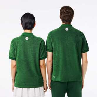 Lacoste Heren Lacoste Relaxed-Fit Roland-Garros Edition Terry Poloshirt in Groen - 2XS