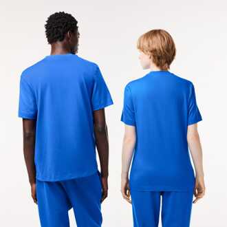Lacoste Heren Lacoste Relaxed Fit Signiature Print T-shirt in Blauw