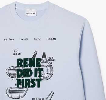 Lacoste Heren Lacoste Relaxed Fit Sweatshirt met Piqué Motief in Blauw - maat
