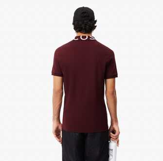 Lacoste Heren Lacoste Slim Fit Movement Piqué poloshirt in rood kastanjebruin