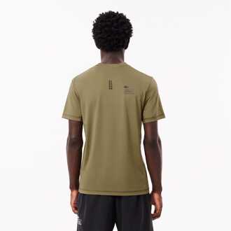 Lacoste Heren Lacoste Slim Fit Stretch Jersey Sport T-shirt in Khaki Kaki
