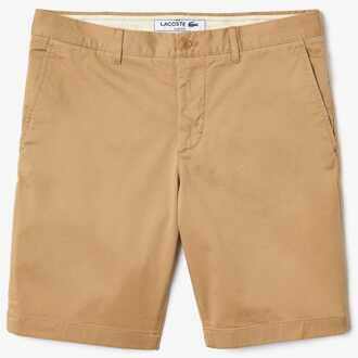 Lacoste Heren Lacoste Slim Fit Stretch Katoenen Korte Broek in Beige - 42 inch