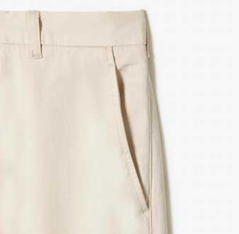 Lacoste Heren Lacoste Stretch Katoenen Tapered Chino in Crème