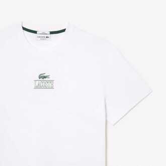 Lacoste Heren Lacoste T-shirt in zwaar katoen, wit