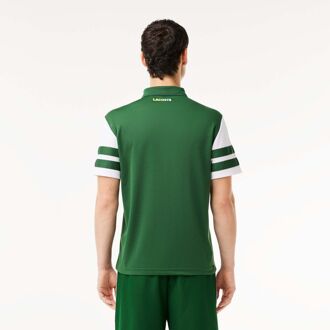 Lacoste Heren Lacoste Ultra-Dry Colourblock Tennis Poloshirt in Groen Wit - XS